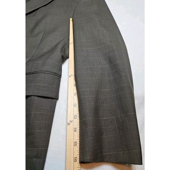 Jos. A. Bank Blazer Mens 42R Brown Wool Plaid Sport Coat Jacket 2 Button - Picture 3 of 9